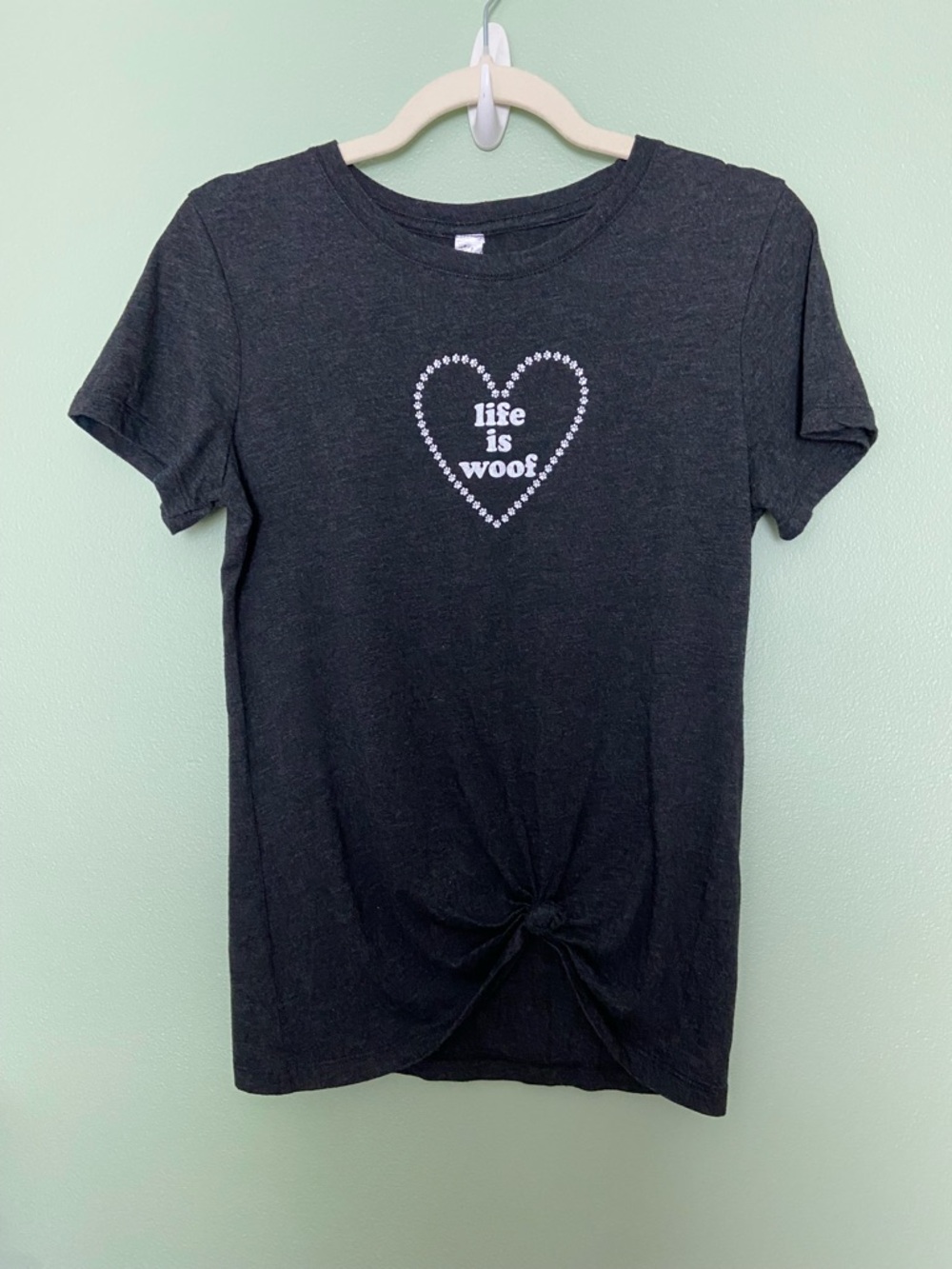 Life is Woof Women’s Black/White Heart  Graphic Tee